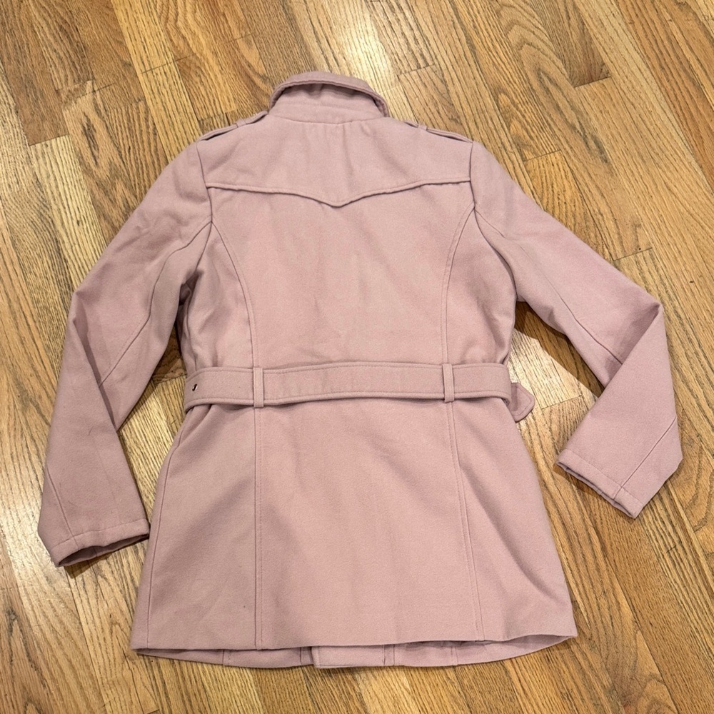 Y2K Charlotte Russe Pink Belted Trench Coat Small - Picture 9 of 9